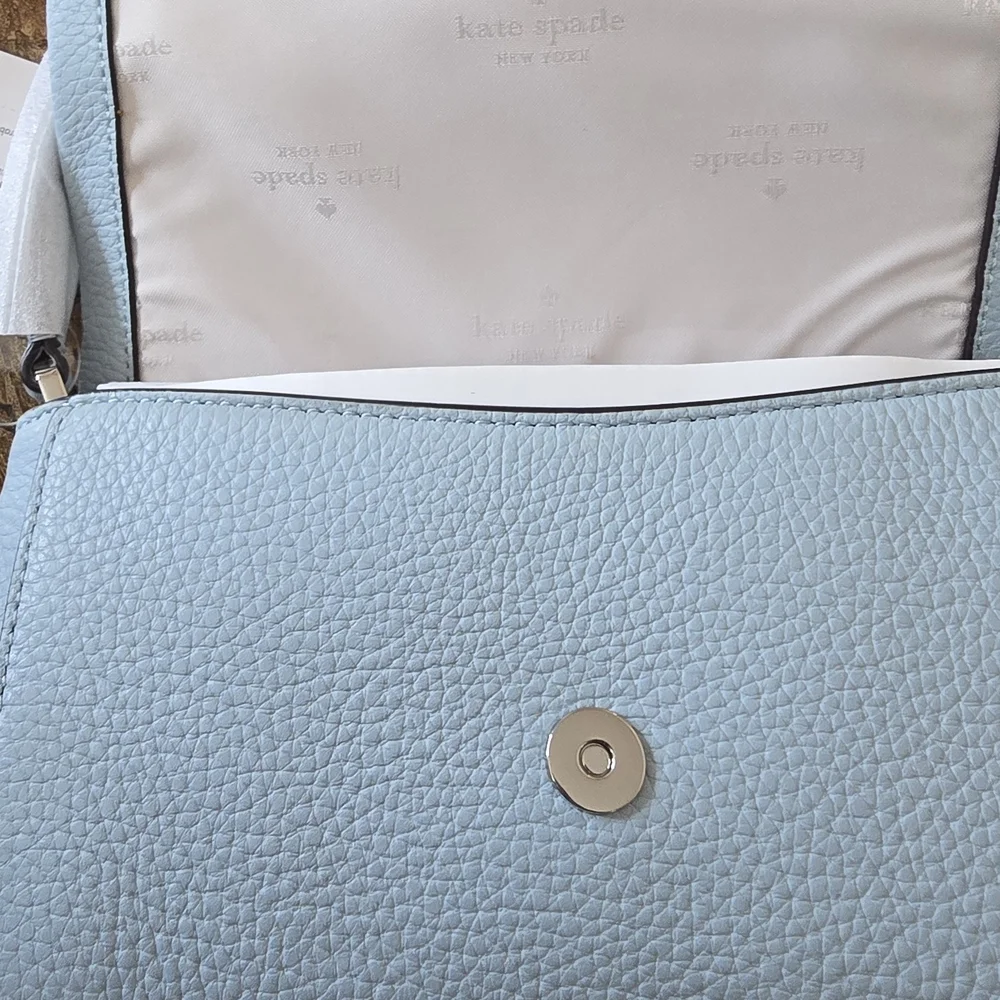 NWT Kate Spade New York Light Blue Leather Crossbody Bag MSRP $329